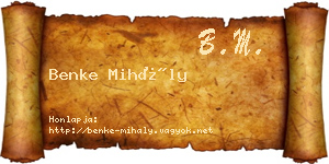 Benke Mihály névjegykártya