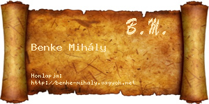 Benke Mihály névjegykártya