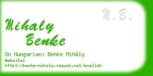 mihaly benke business card